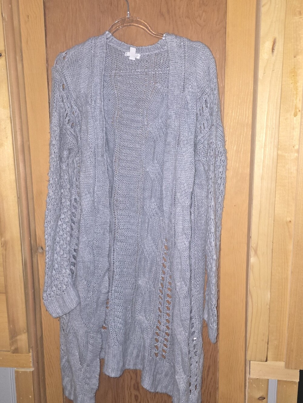 Bp. Medium Women's Grey Cable Knit Long Sleeve Open Front Cardigan Sweater